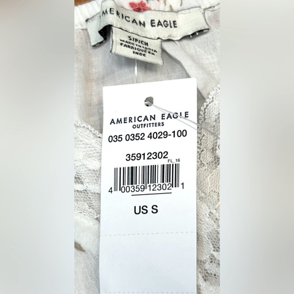 NWT American Eagle Floral Lace Trim Cami Tank Top with Adjustable Straps, Small - Picture 8 of 11